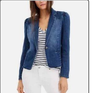 I.N.C. Concepts Women's Puff-Sleeve Blazer, Denim